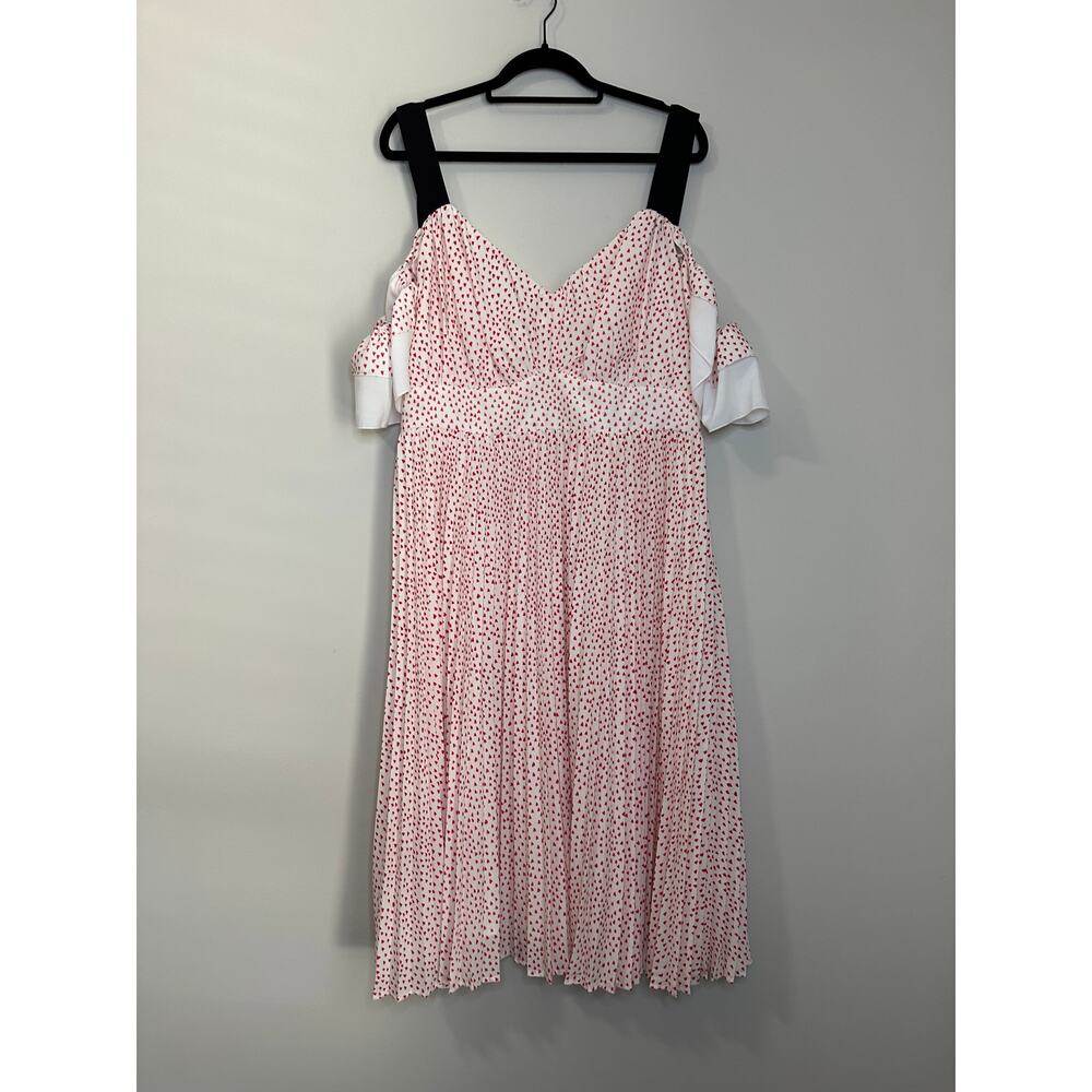 Eloquii Plus Size Red Heart Polka Dots Pleated Co… - image 2